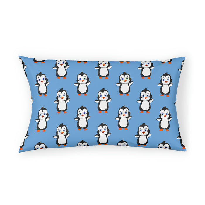 Pillow Sham - Light Blue - Bebo The Penguin Leigha Marina's Cartoon Design