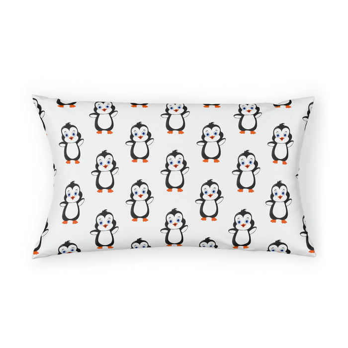 Pillow Sham - White - Bebo The Penguin Leigha Marina's Cartoon Design