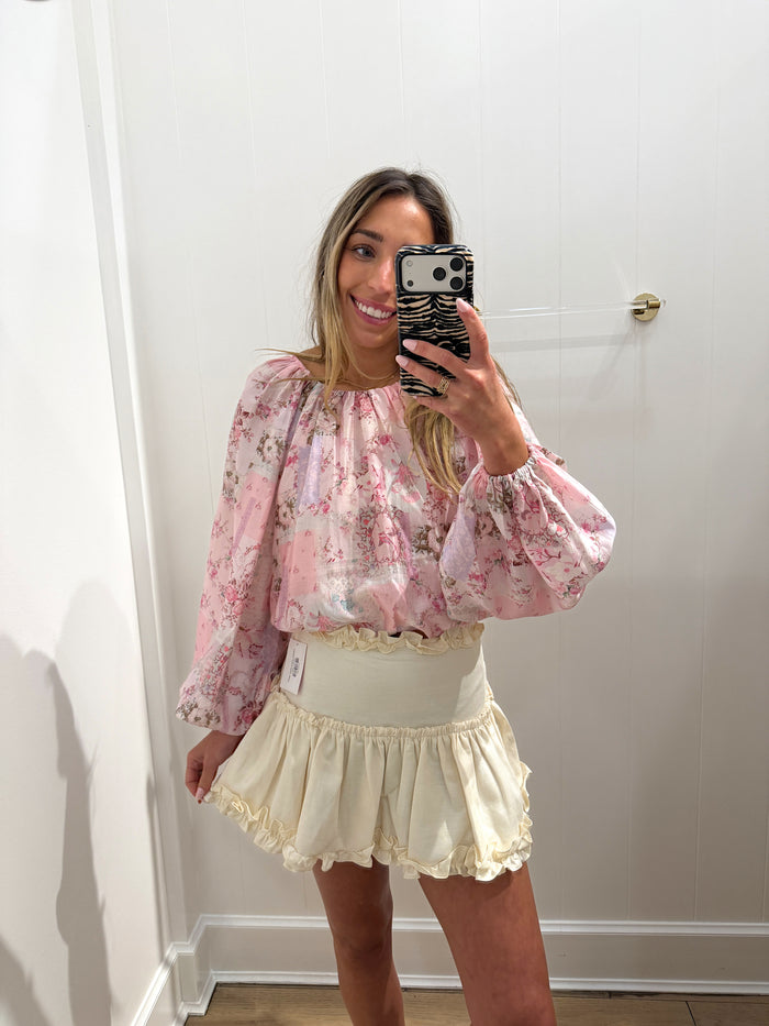 PINK FLORAL EISLEY BLOUSE
