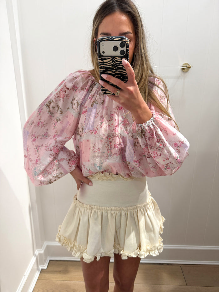 PINK FLORAL EISLEY BLOUSE