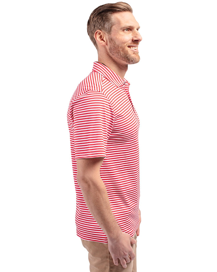 Red Cutter & Beck Stripe Mens Polo