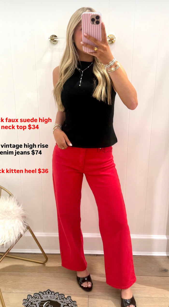 RED DENIM JEANS
