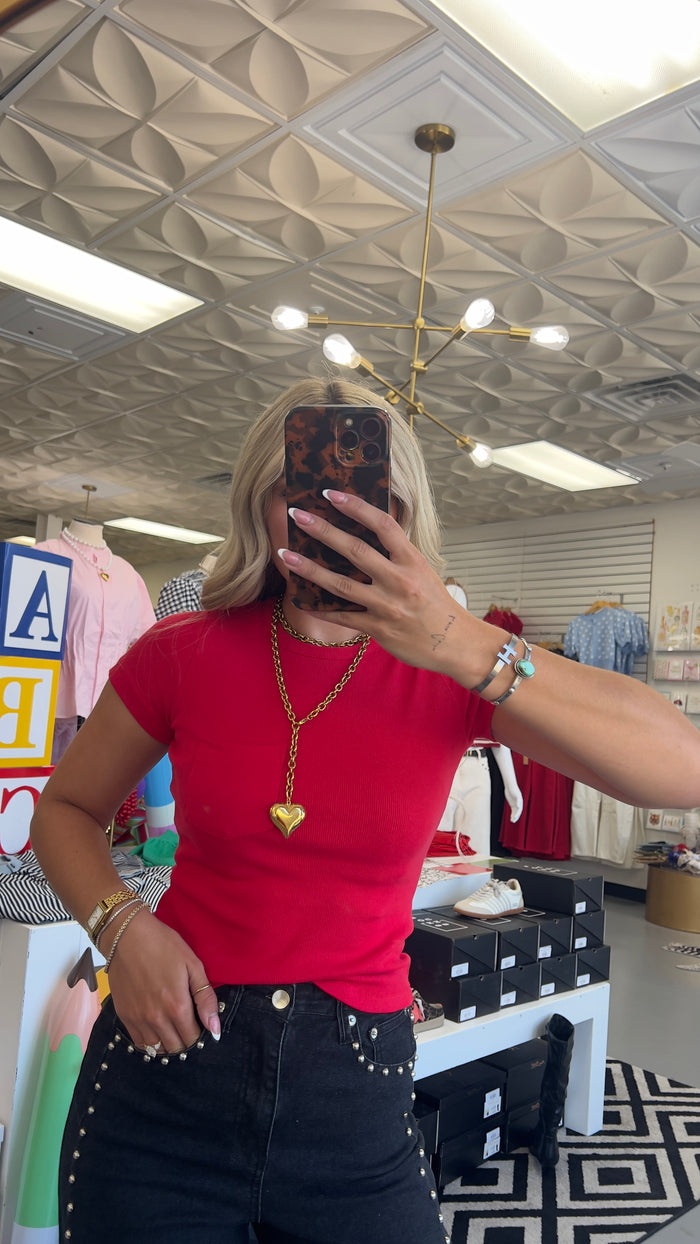 RED MEGAN BASIC TOP