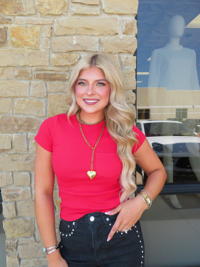 RED MEGAN BASIC TOP