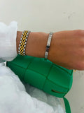 SILVER HEART BANGLE