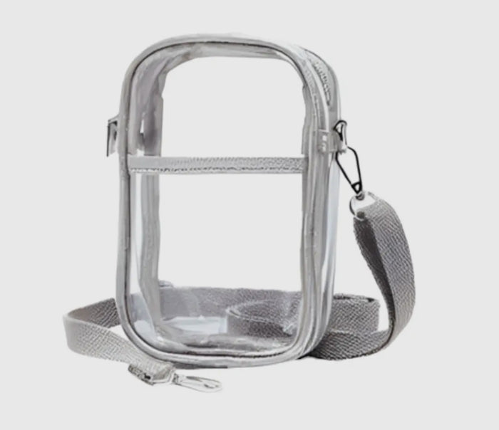 SILVER SQUARE CLEAR CROSSBODY