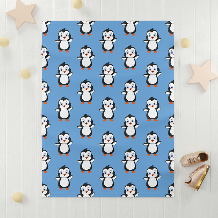 Soft Fleece Baby Blanket Light Blue - Leigha Marina's Bebo The Penguin
