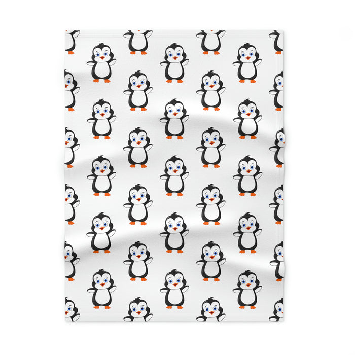 Soft Fleece Baby Blanket White - Leigha Marina's Bebo The Penguin