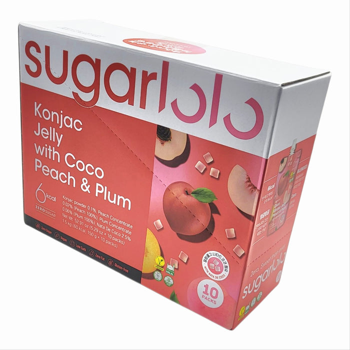 SUGARLOLO Leckeres Konjac Jelly Pfirsich&Pflaumen mit Cocofrüchterfleisc (150g x 10ea)