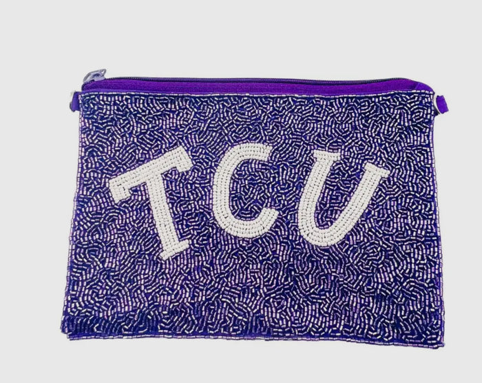 TCU BEADED POUCH