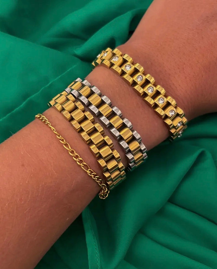 Thin Gold Watch Band Bracelet