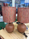 Vintage orange ceramic lamp with new shade