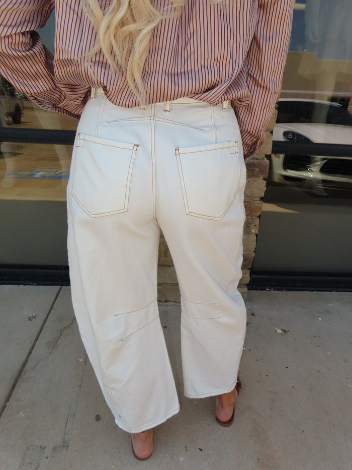 WHITE EMMY WIDE LEG PANTS