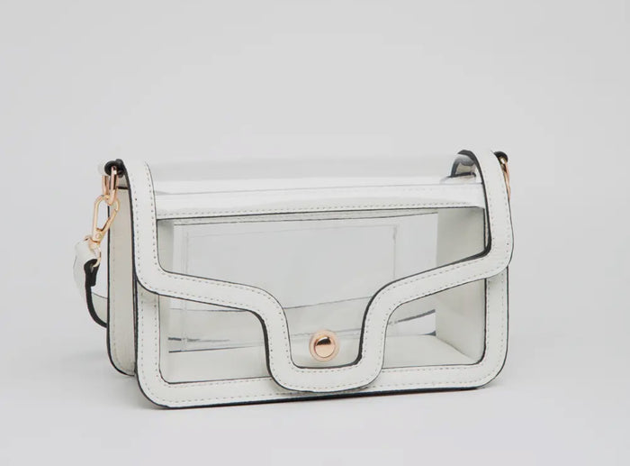 WHITE GAME DAY ENVELOPE CLEAR PURSE