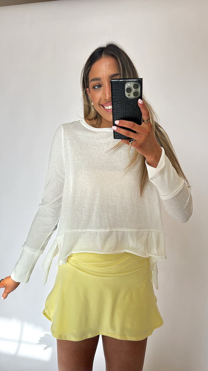 White Longsleeve Flow Top