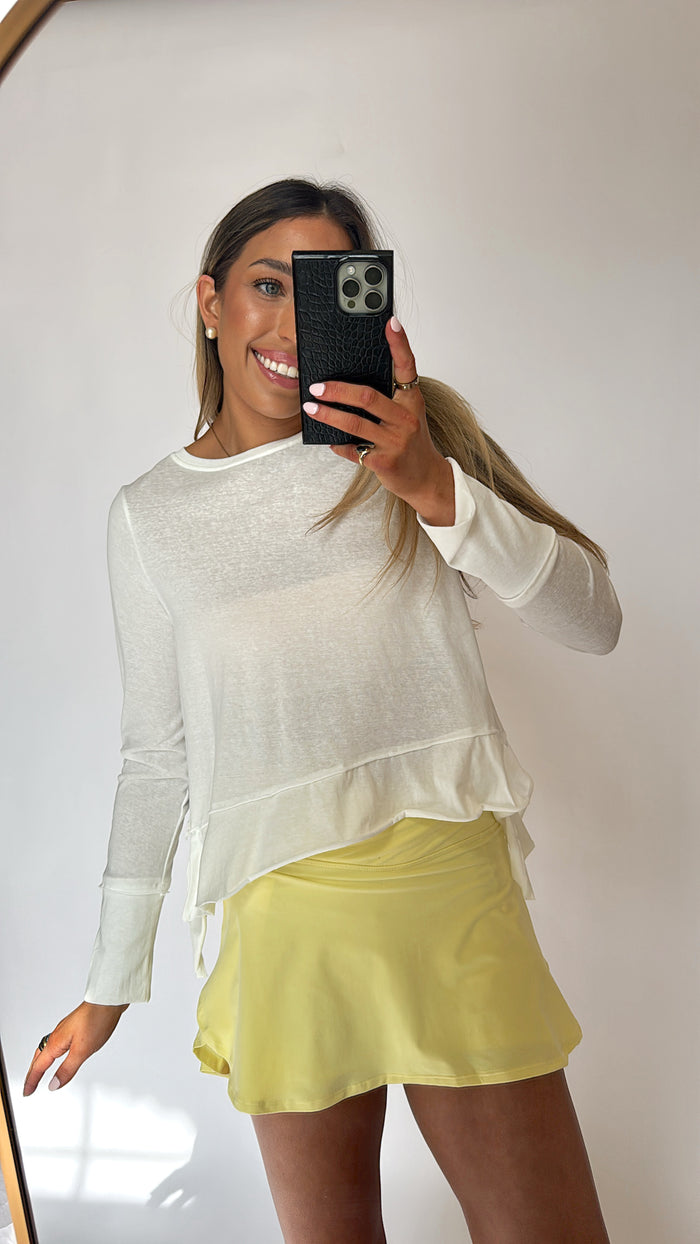 White Longsleeve Flow Top