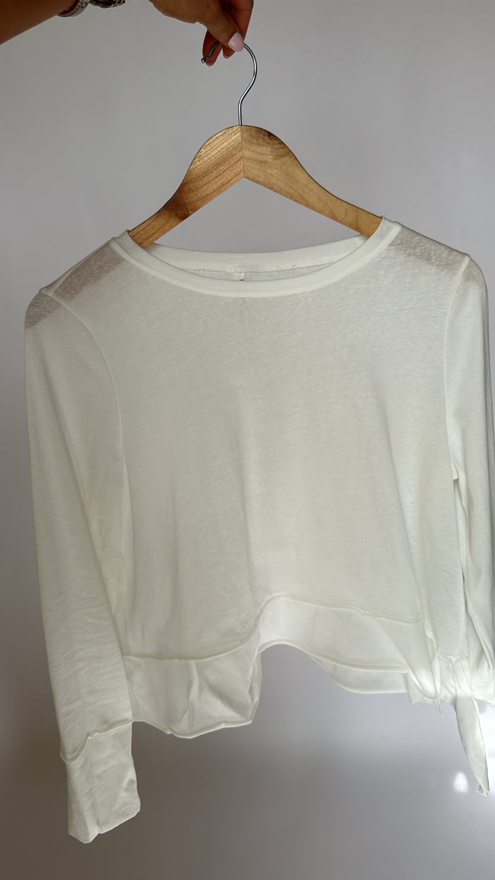 White Longsleeve Flow Top