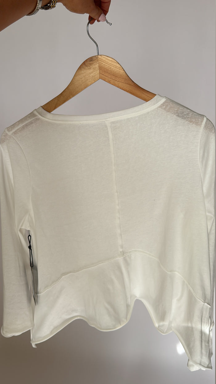 White Longsleeve Flow Top