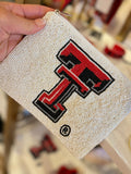 WHITE TEXAS TECH BEADED POUCH
