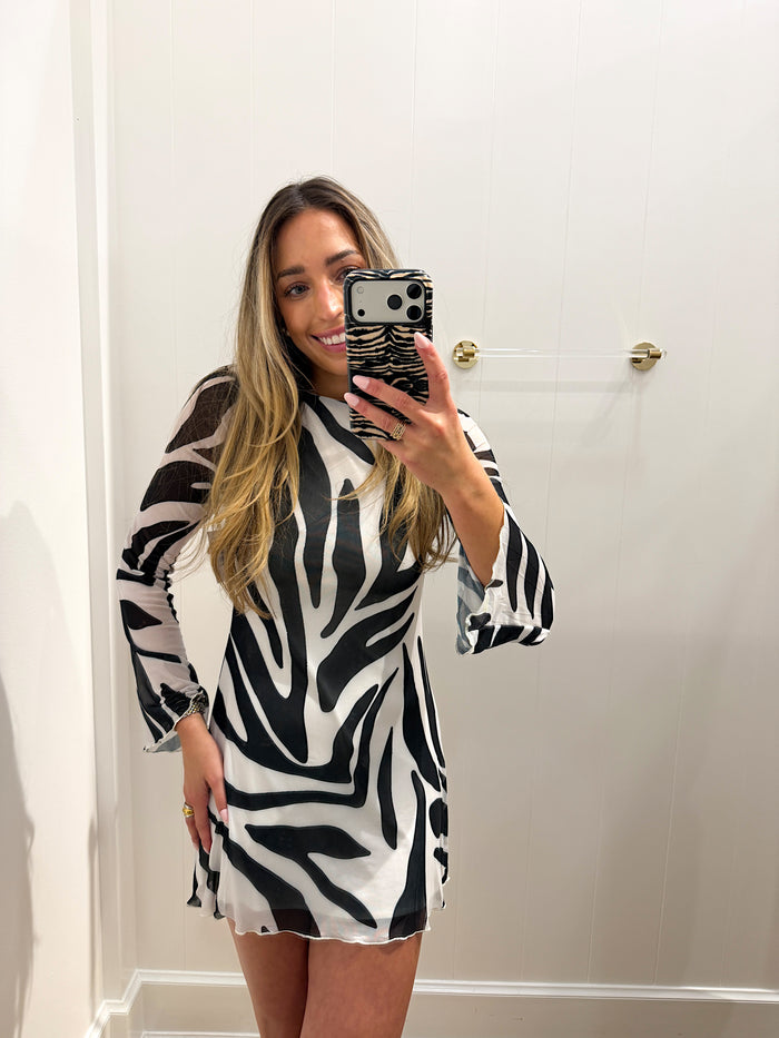 ZEBRA MINI LONGSLEEVE DRESS