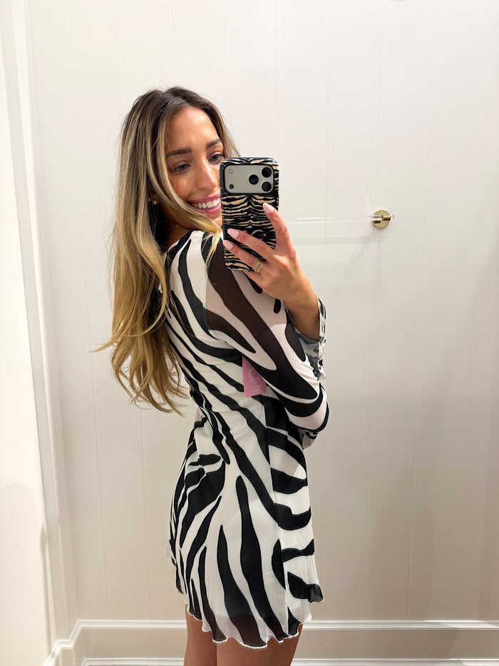 ZEBRA MINI LONGSLEEVE DRESS